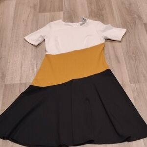 Shelby & Palmer Women's Colorblock Dress - White, Mustard, Black